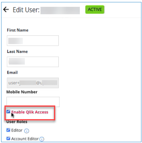 enable qlik access