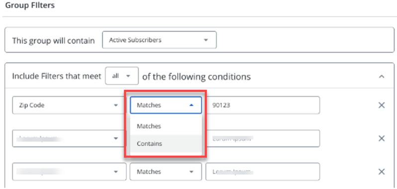 group filters
