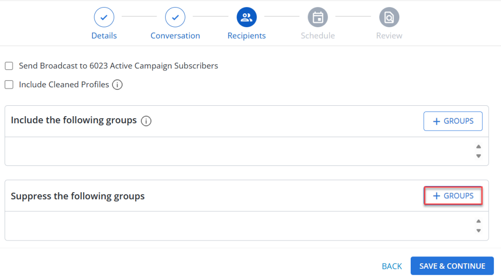 suppress groups