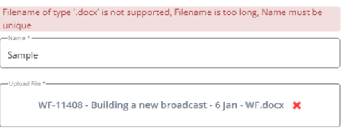 upload error