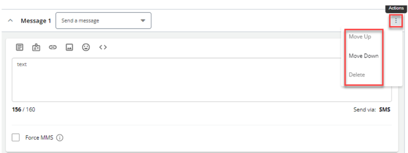actions menu