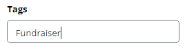 Enter a Tag name into the "Tags" field.