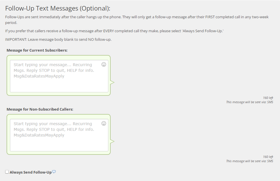 Follow-up messages 