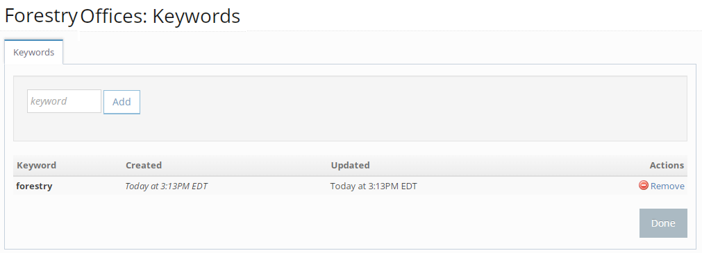 Add keyword