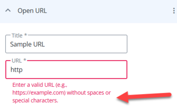 invalid URL error