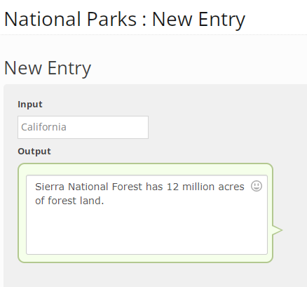 New database entry
