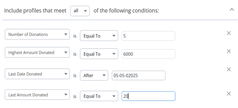 donation filters