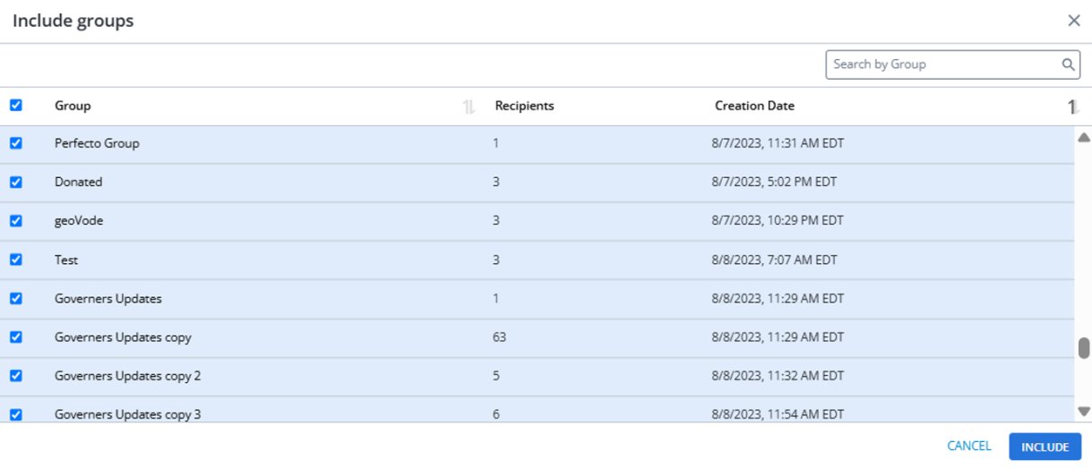 include groups