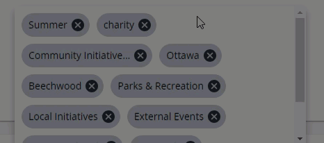 To close the tag window, move the cursor away from it.