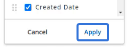 Select the Apply button to apply your changes to the table.