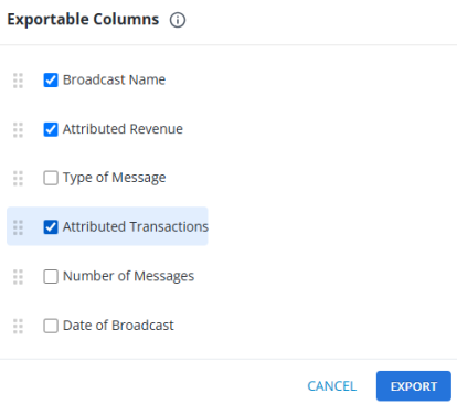 export columns