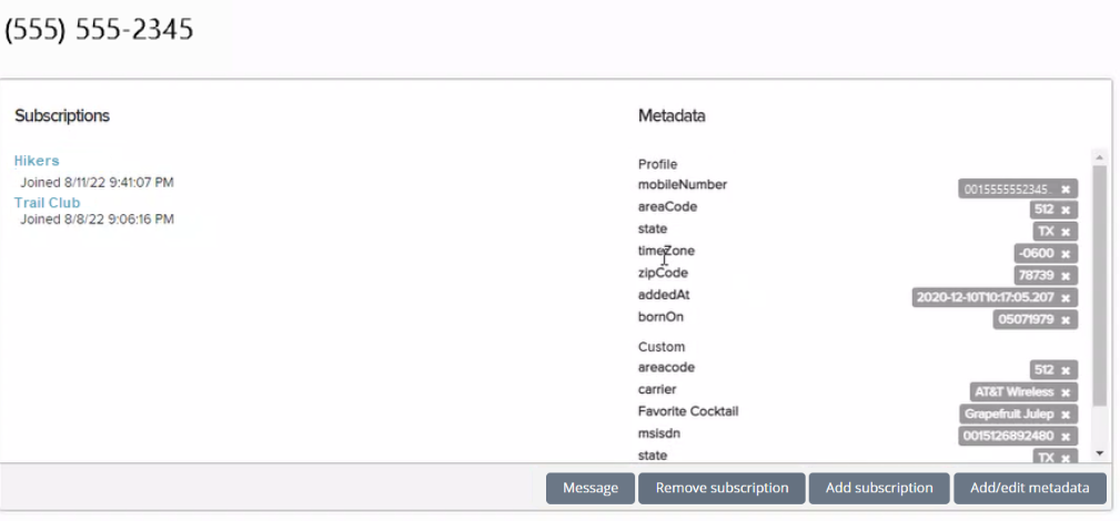 subscriber profile