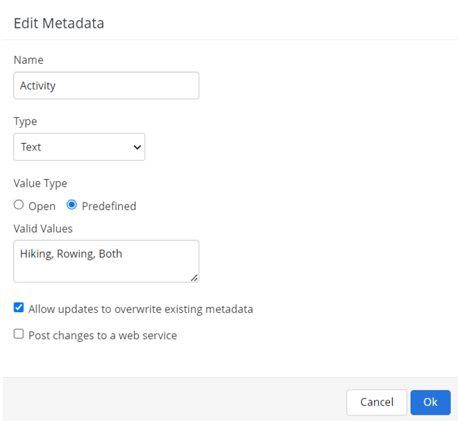 create new metadata
