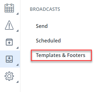 templates and footers menu