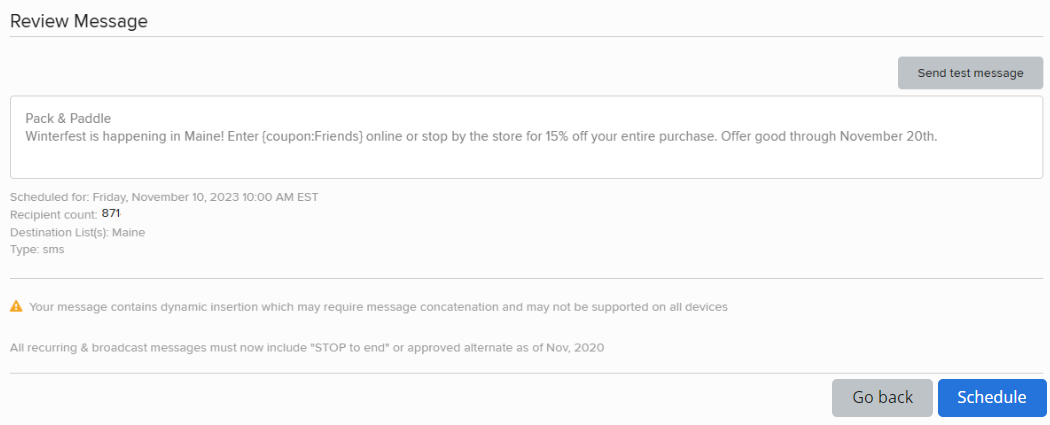 review message
