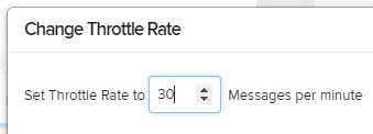 Enter the new "throttle rate" into the textbox.
