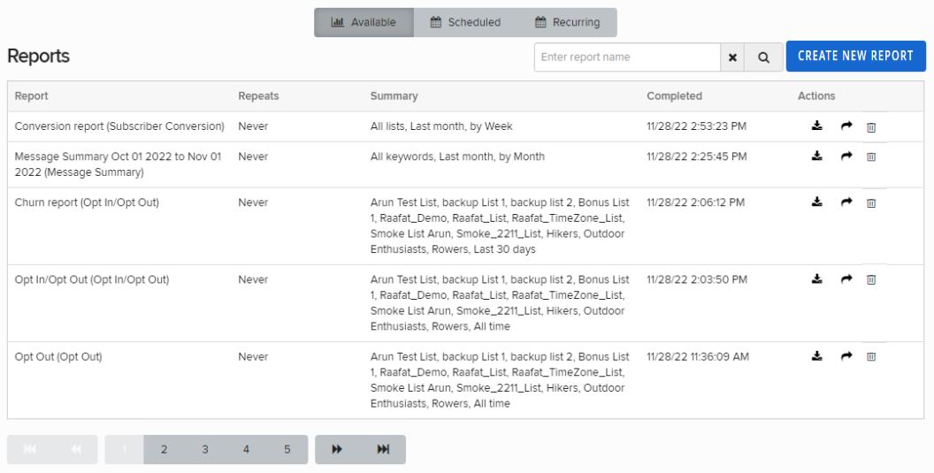 available reports