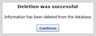Confirm deletion
