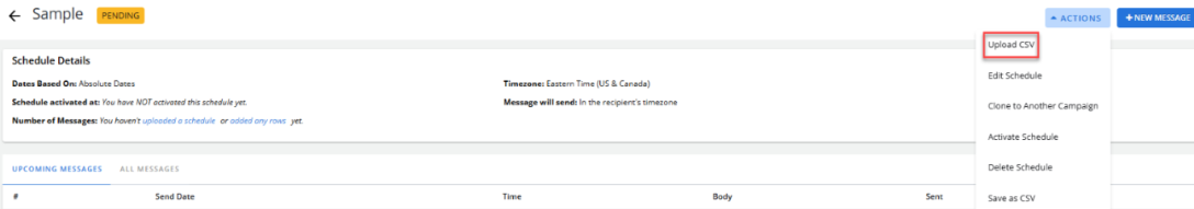 upload CSV