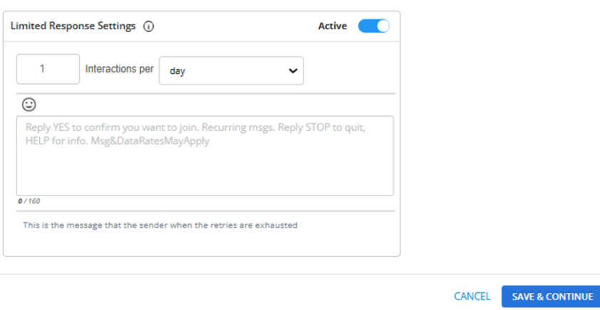 limited response settings