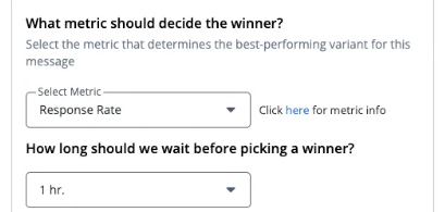 Metric dropdown link