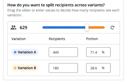 Split recipients table