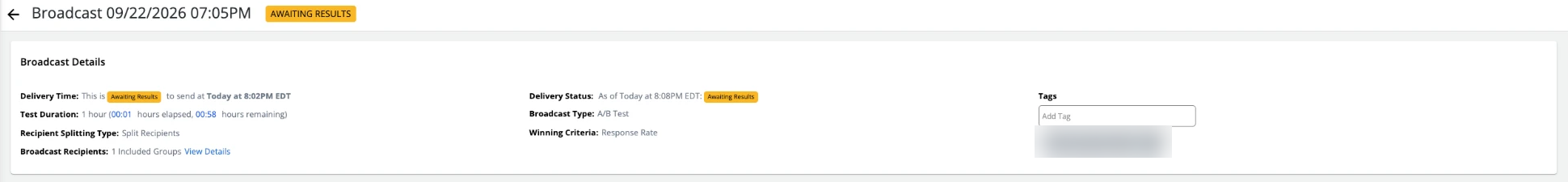 Results header details